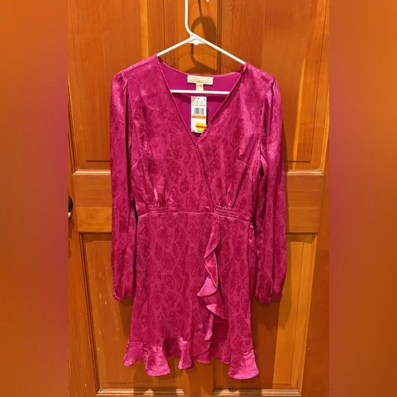 Michael Michael Kors Jacquard Snakeskin-Print Ruffled Mini Dress - NWT - Picture 5 of 17